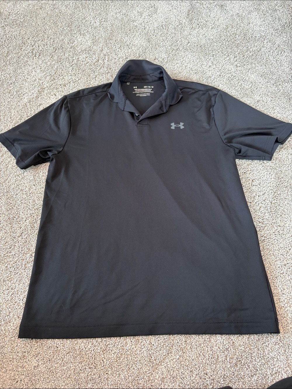 Under Armour Men's Black Polo Shirt - Performance Short Sleeve